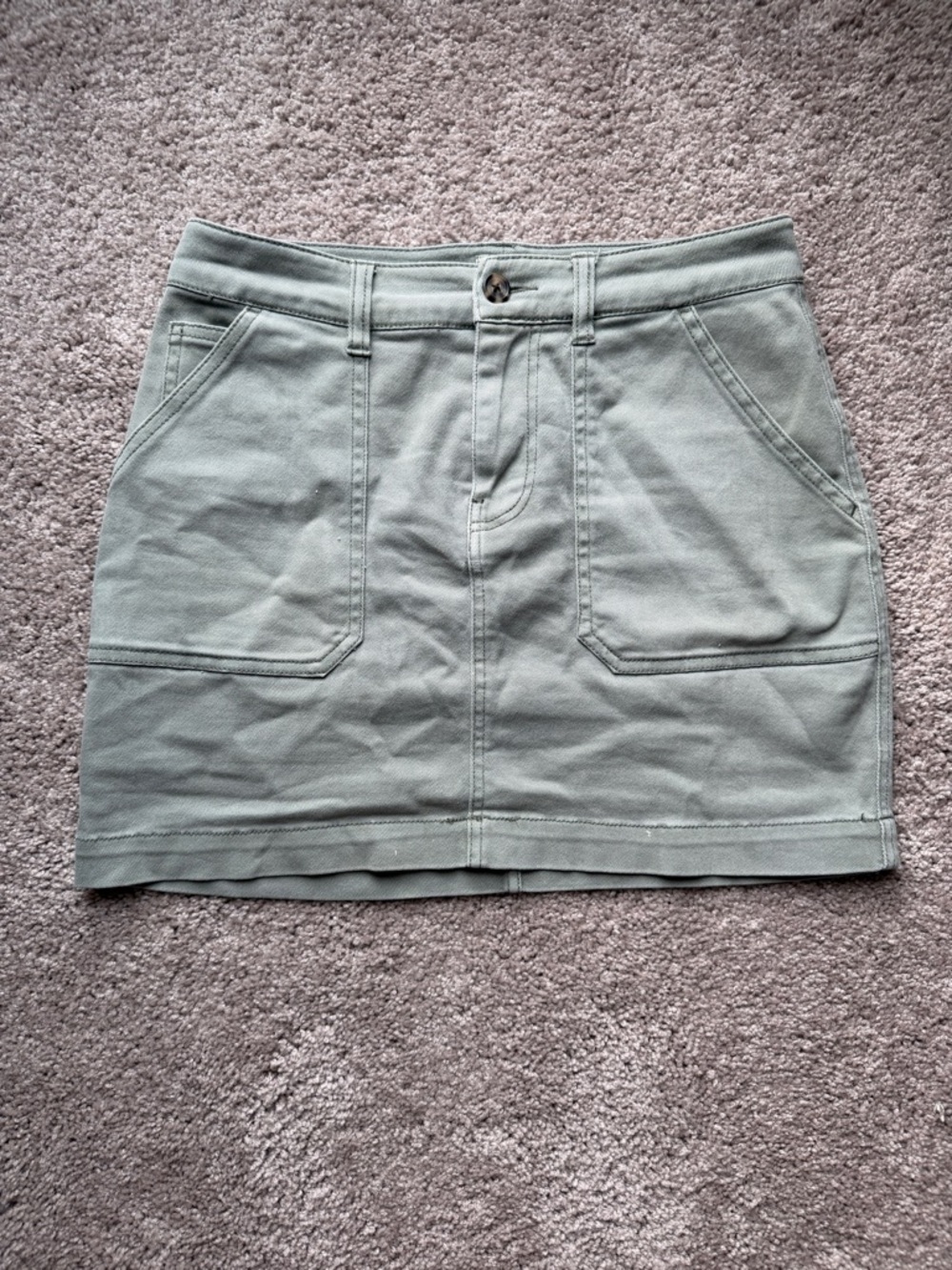 Faherty Sage Green Utility Mini Skirt